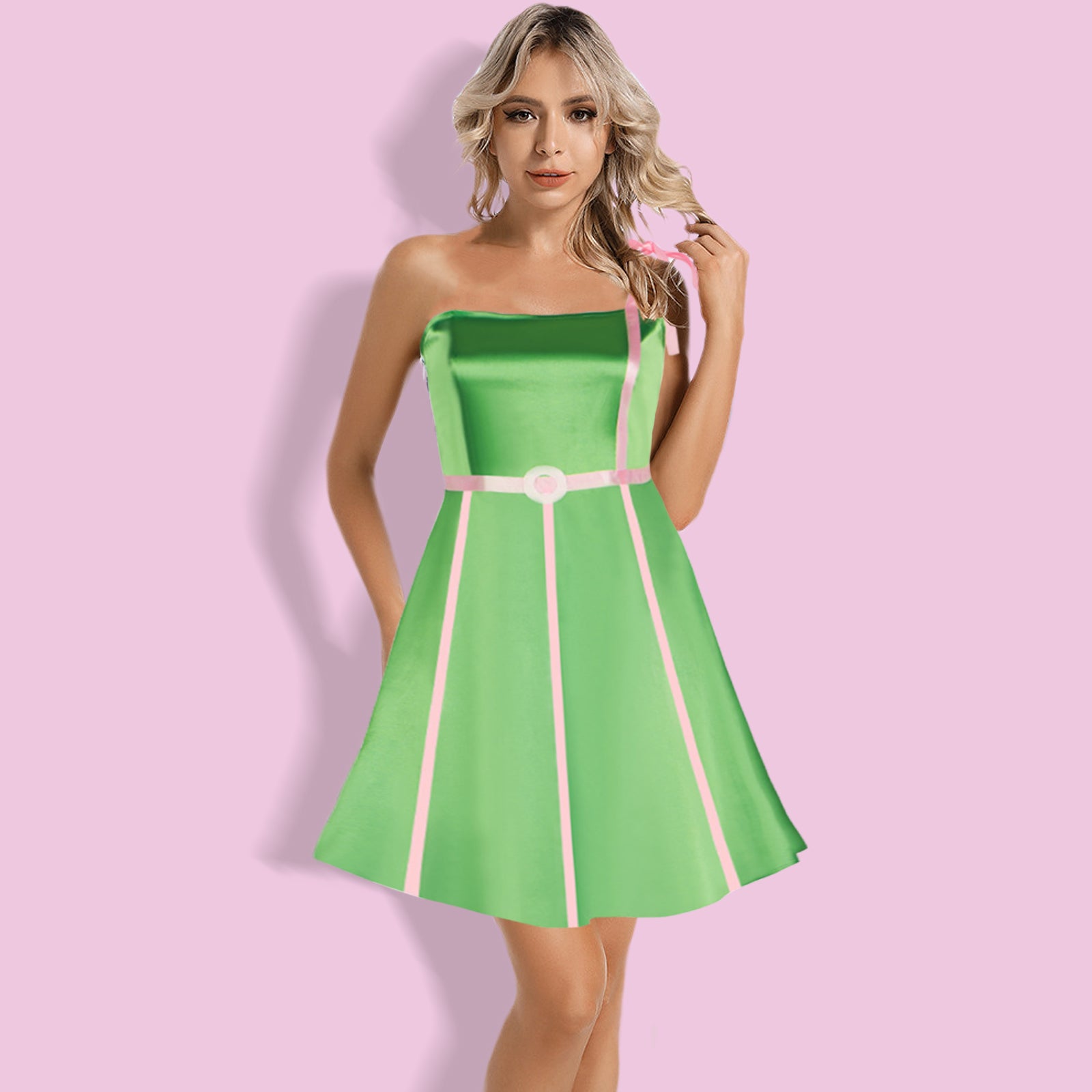 Satin Green Party Dress