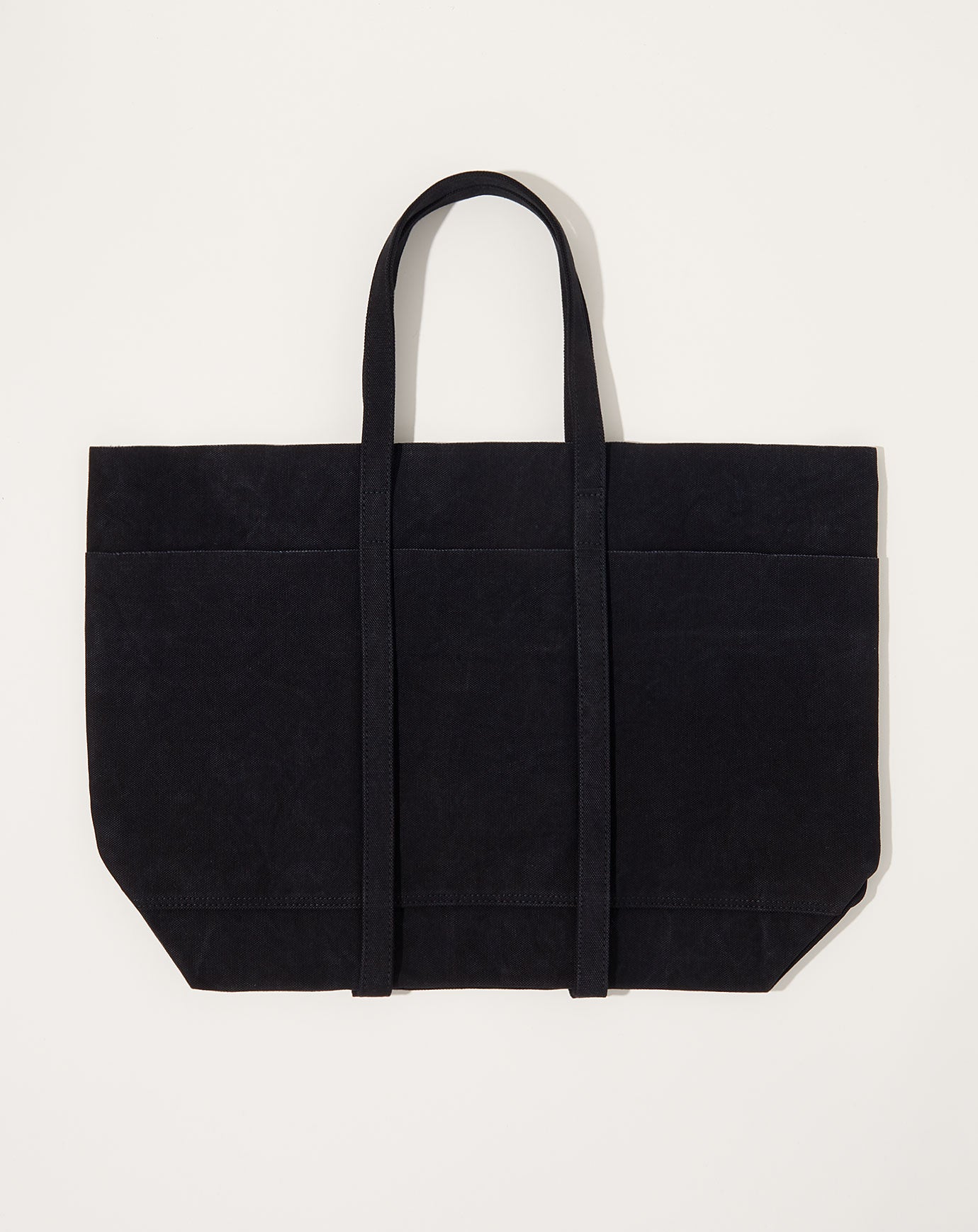Washed Canvas 6 Pocket Tote in Black