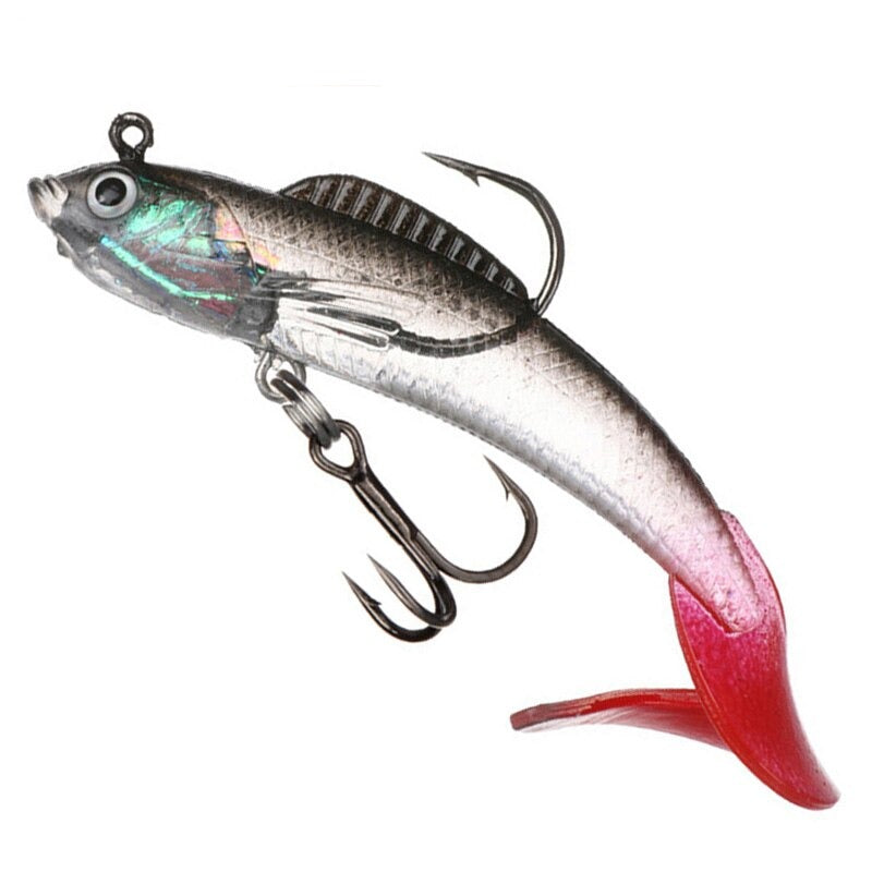 1PCS 85mm 8.5g Jig Head PVC Fishing Lures With Long Tail