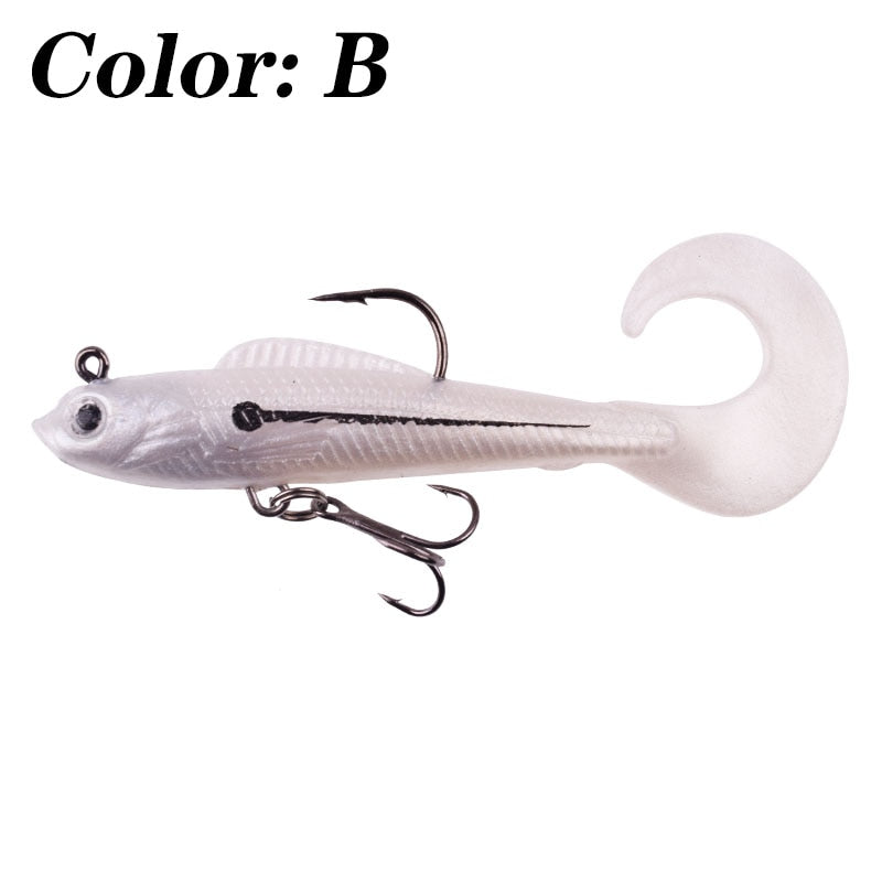 1PCS 85mm 8.5g Jig Head PVC Fishing Lures With Long Tail