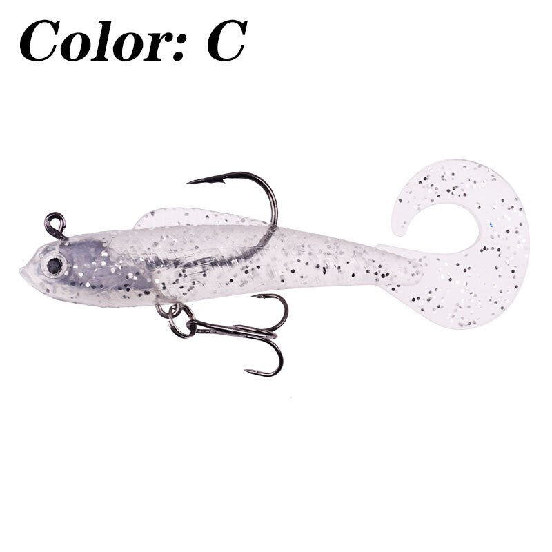 1PCS 85mm 8.5g Jig Head PVC Fishing Lures With Long Tail