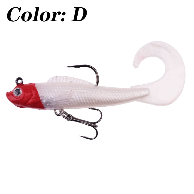 1PCS 85mm 8.5g Jig Head PVC Fishing Lures With Long Tail