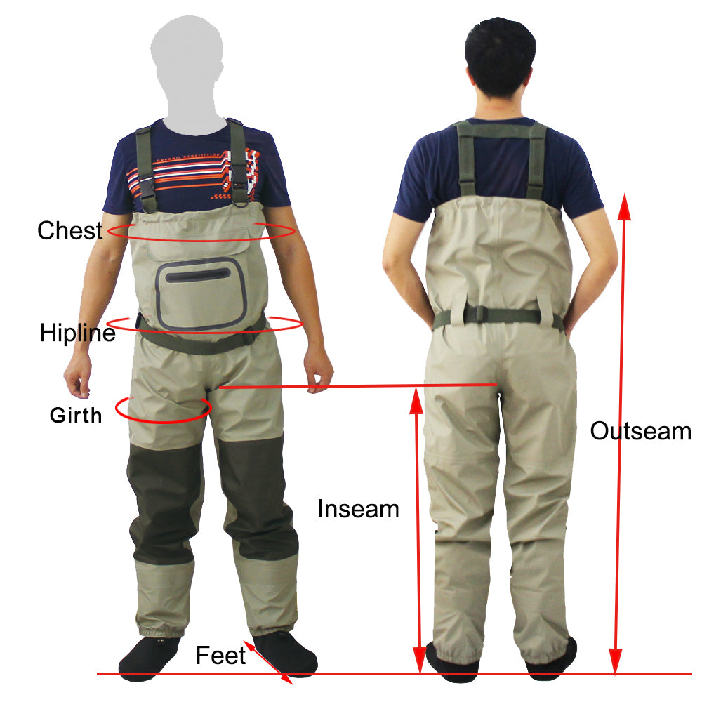 Fly Fishing Waders Stocking Foot, Waterproof and Breathable