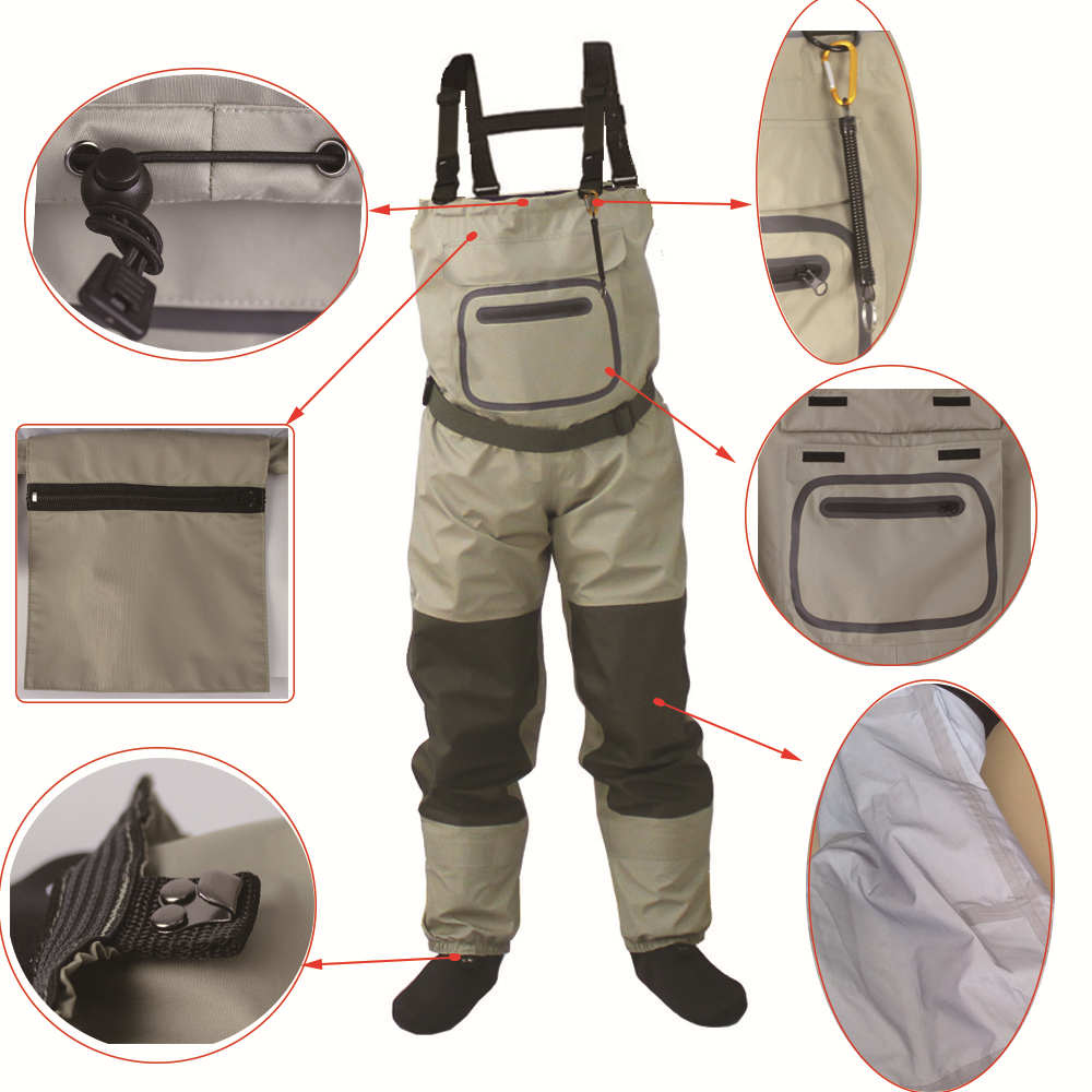 Fly Fishing Waders Stocking Foot, Waterproof and Breathable