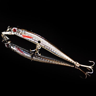 5PC Minnow Wobblers Lure 3D Eyes Hard Plastic Lures Crankbait