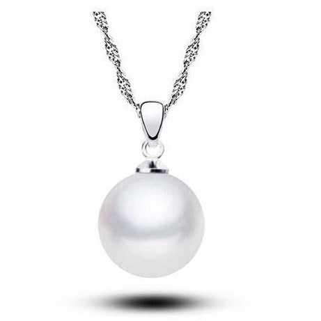 925 Sterling Silver 16 In Chain w/ Stunning Freshwater Cultured Pearl Pendant