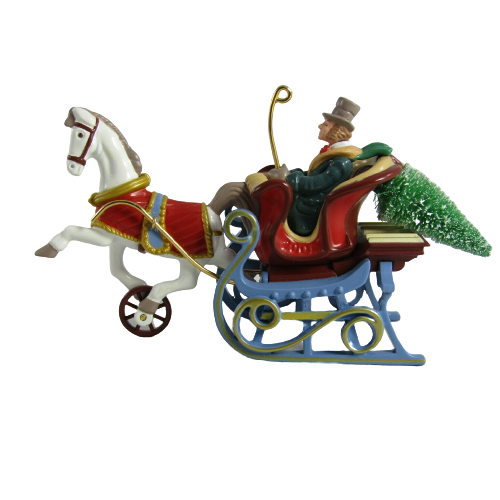 Hallmark ORNAMENT Keepsake 2001 VICTORIAN SLEIGH Horse Drawn CHRISTMAS NIB