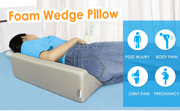 Pillow Wedge for Sleeping Foam Incline Pillow Bed Positioning Wedge for  Adults, Side Sleeper, Pregnancy Belly, Back (Green)