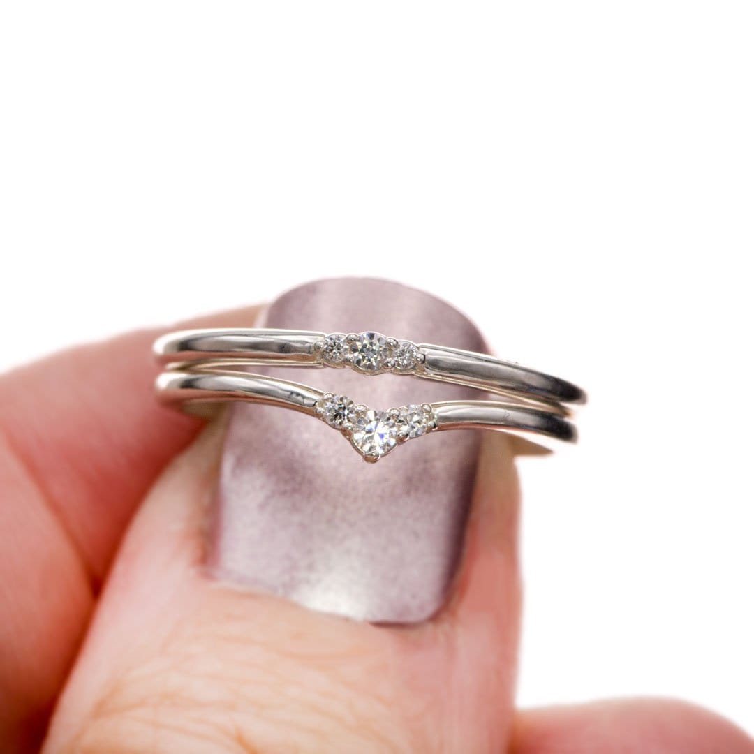 Tania Band -Graduated Diamond, Moissanite or Sapphire Stacking Wedding Ring