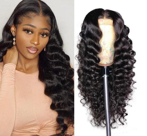 Uwigs Loose Deep Wave 13*4 Lace Wig 10A Virgin Human Hair Wigs