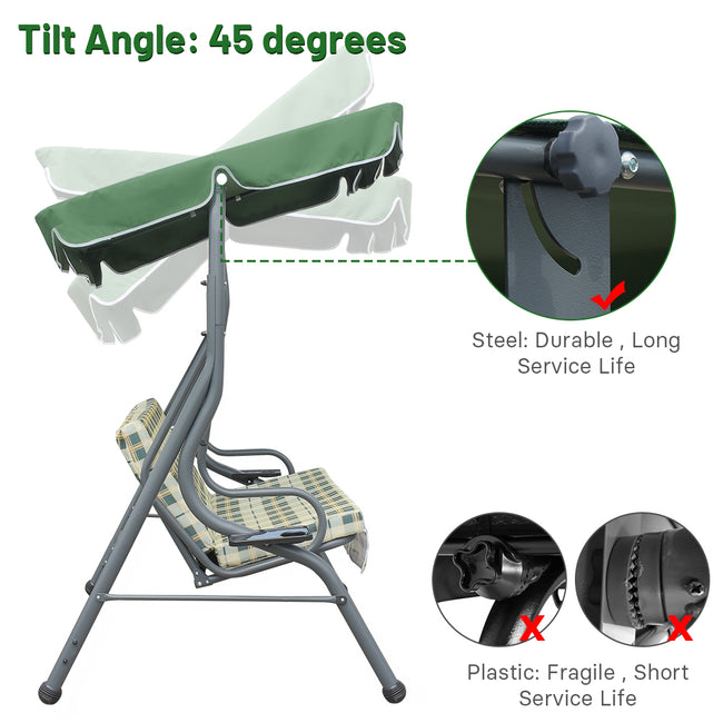 Zupapa canopy swing: tilt up to 45 degrees
