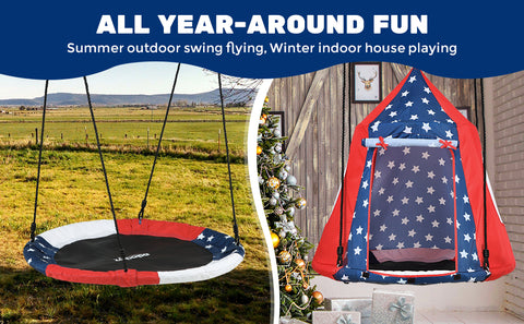 American flag inspired saucer tree swing from Zupapa
