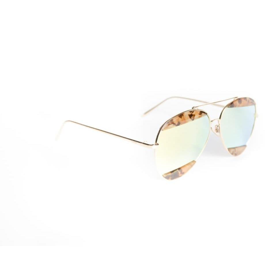 Unisex Metal Sunglasses With Marble Accent Marble Aviators