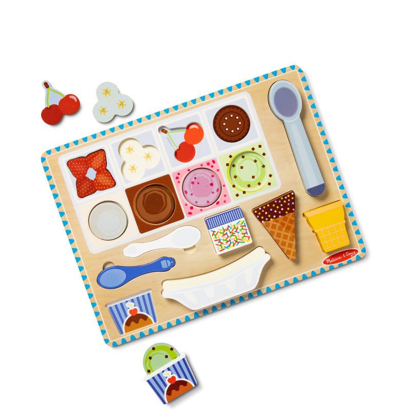 Wooden Magnetic Ice Cream Puzzle Play Set