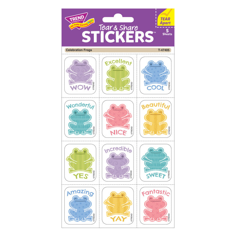 Celebration Frogs Stickers Tear & Share (Pack of 12)