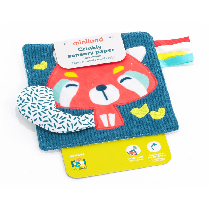 Red Panda Crinkly Sensory Paper Feel To Learn (Pack of 6)