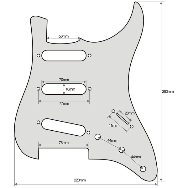 FLEOR Strat SSS No Screw Mount Hole Model 