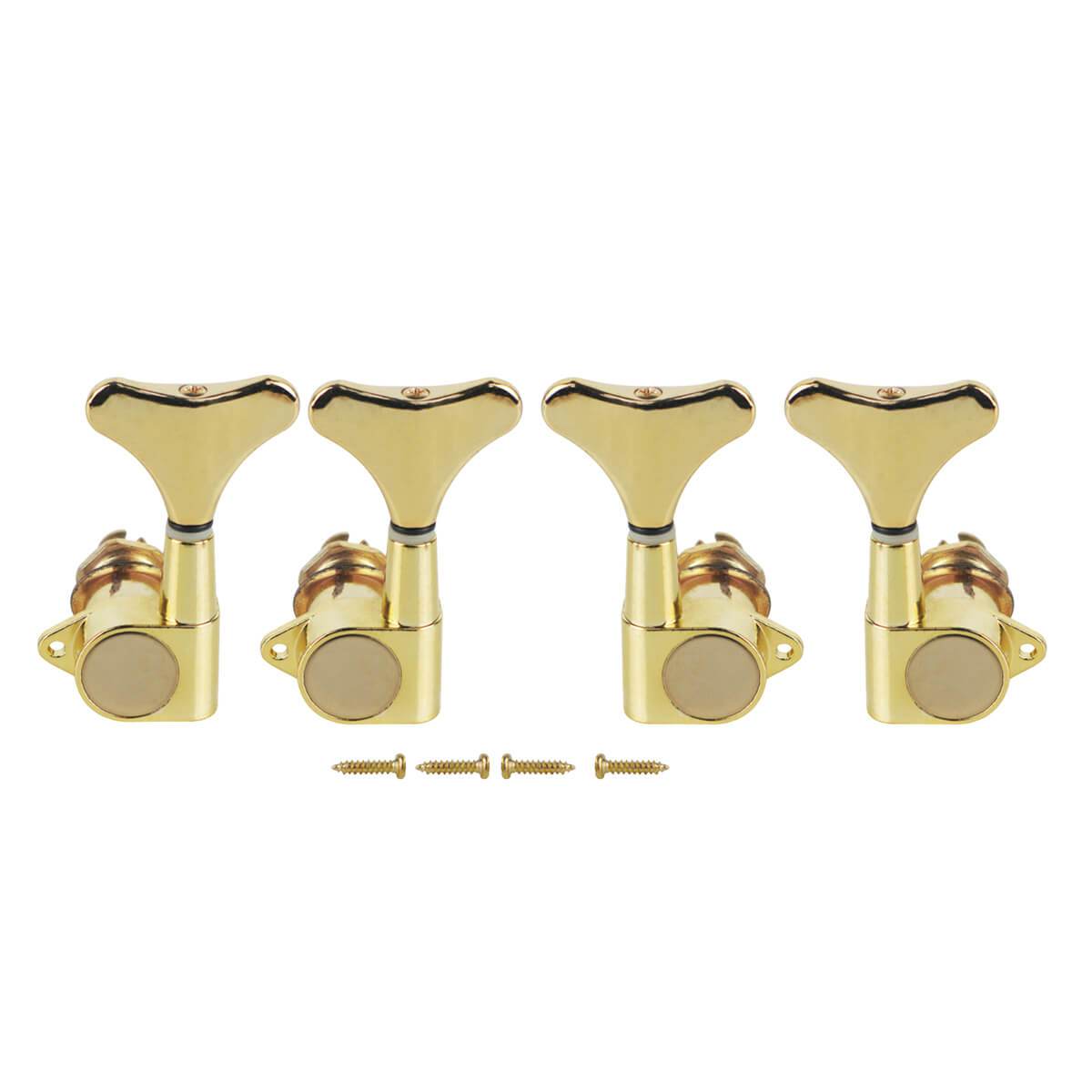 FLEOR Sealed Bass Machine Heads 2L2R Tuning Pegs Keys for Bass 4-String, Gear Ratio:1:17