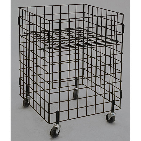 Grid Dump Bin with Casters - Black