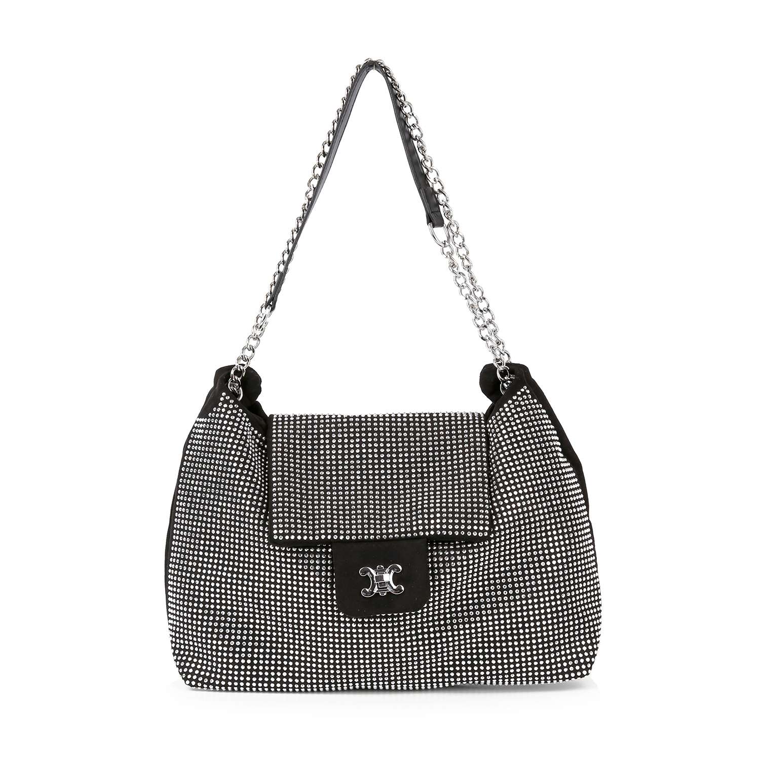 Front Flap Rhinestone Shoulder Bag