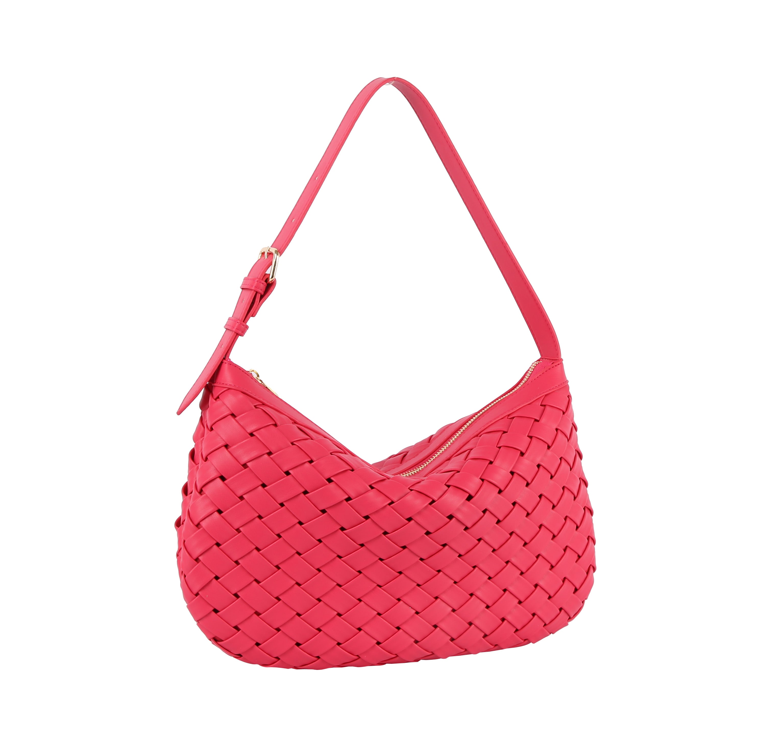 Weaved half moon shoulder bag