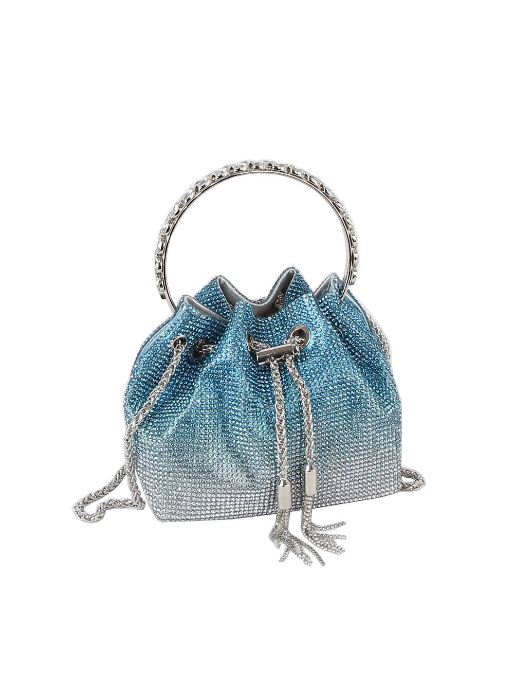 Gradation pattern rhinestone covered petite Evening Bag