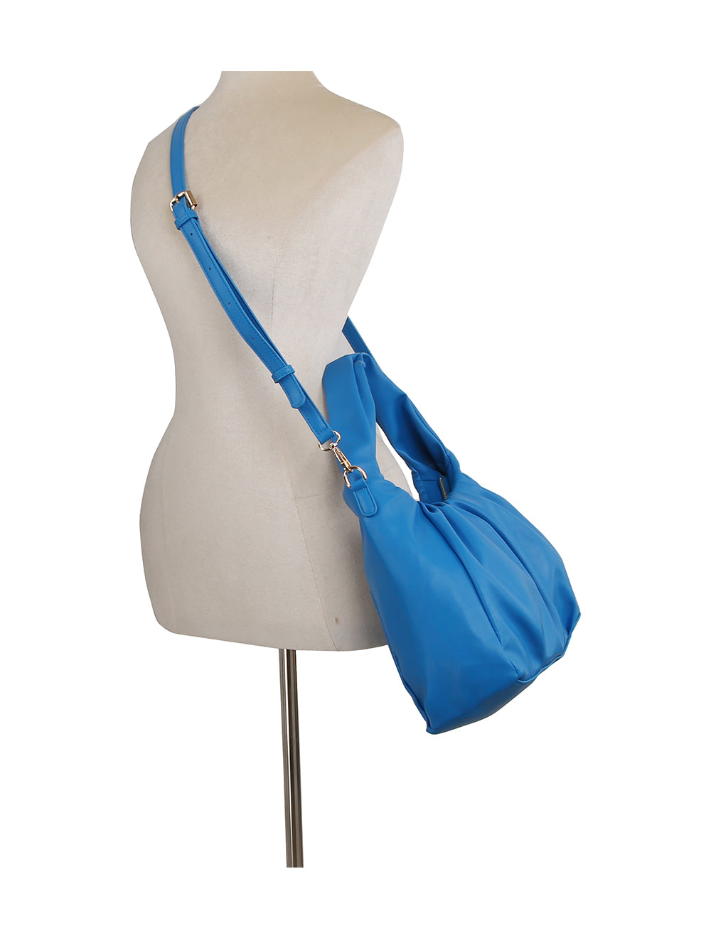 Scrunch soft leather hobo shoulder bag