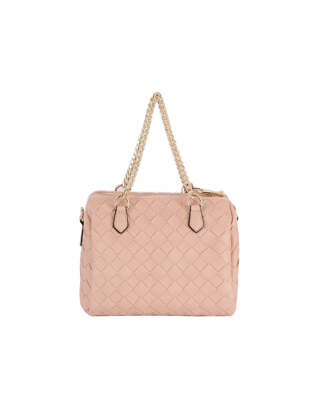 Raised Floral Woven Shoulder Bag