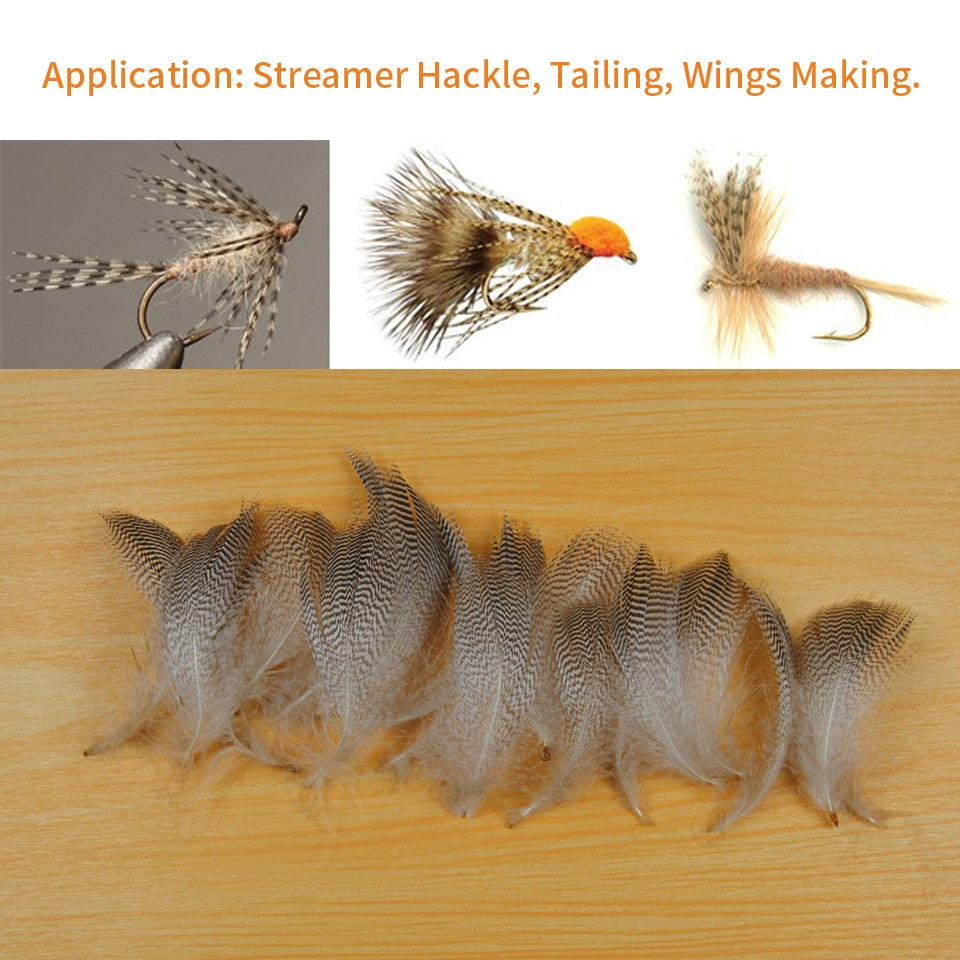 Kylebooker [ 20PCS/Bag ] Wifreo Natural Barred Mallard Duck Flank Feathers Wild Goose Hair for Fly Wings Tails Streamers Fly Tying Material