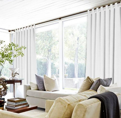 Light Grey Polyester Linen Curtain