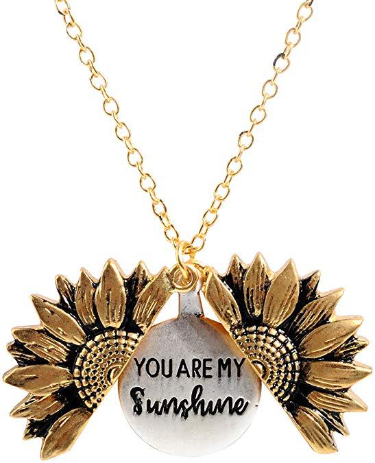 You Are My Sunshine Sunflower Necklace