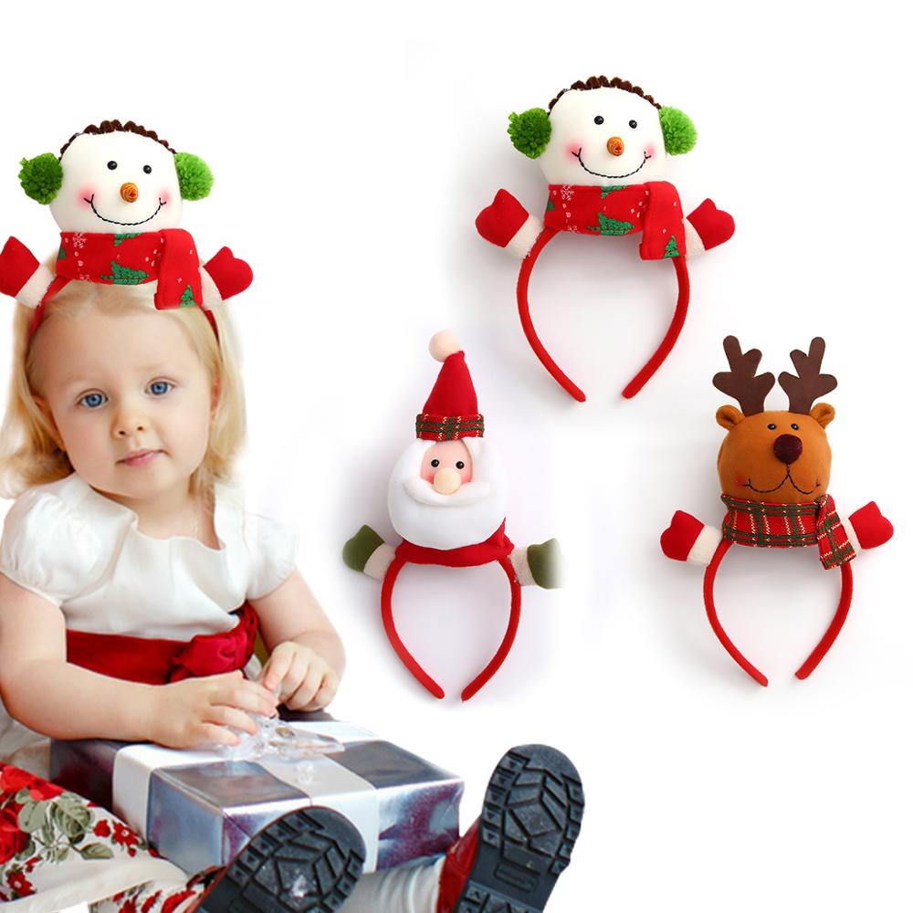 Kids Christmad Headbans Santa Claus Snowman Christmas Gift