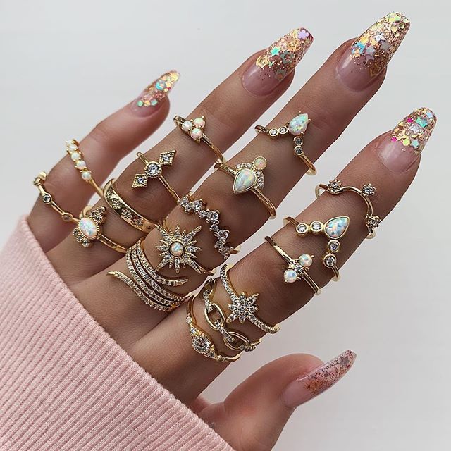 9pcs/set Boho Vintage Wedding Ring Set For Women Bohemian Jewelr