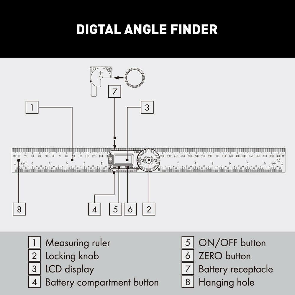 Electronic Digital Angle Finder 8