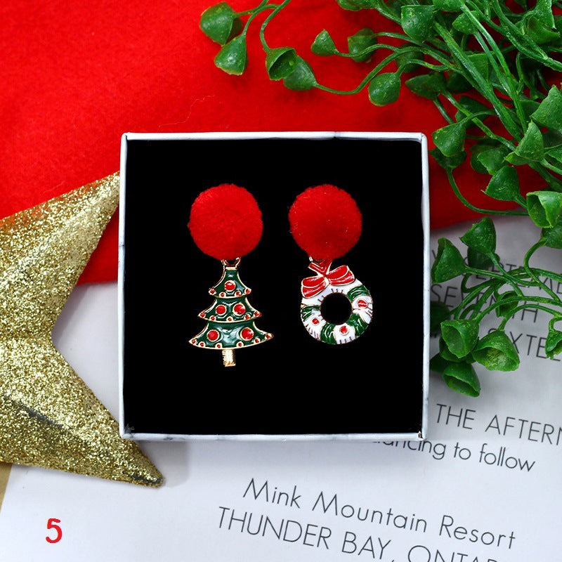 Christmas Old Man Snowflake Earrings