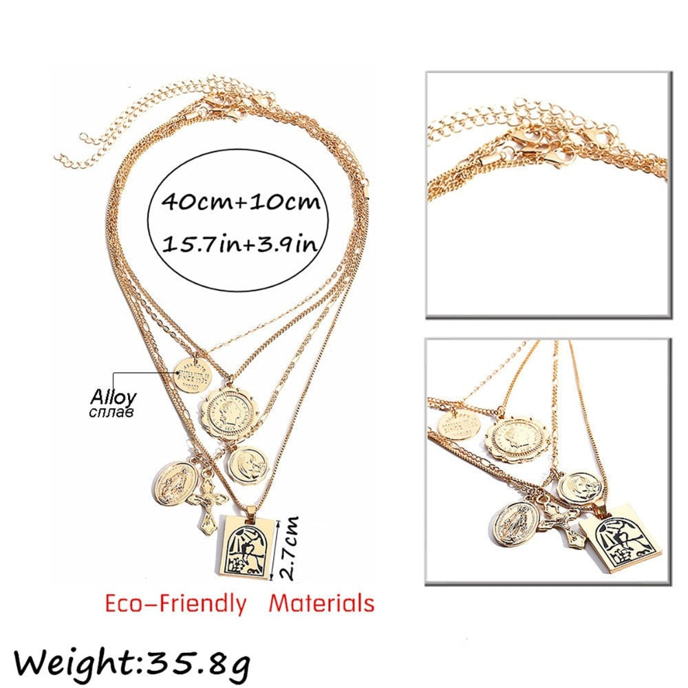 Multi Layer Pendant Choker Necklaces Pendant