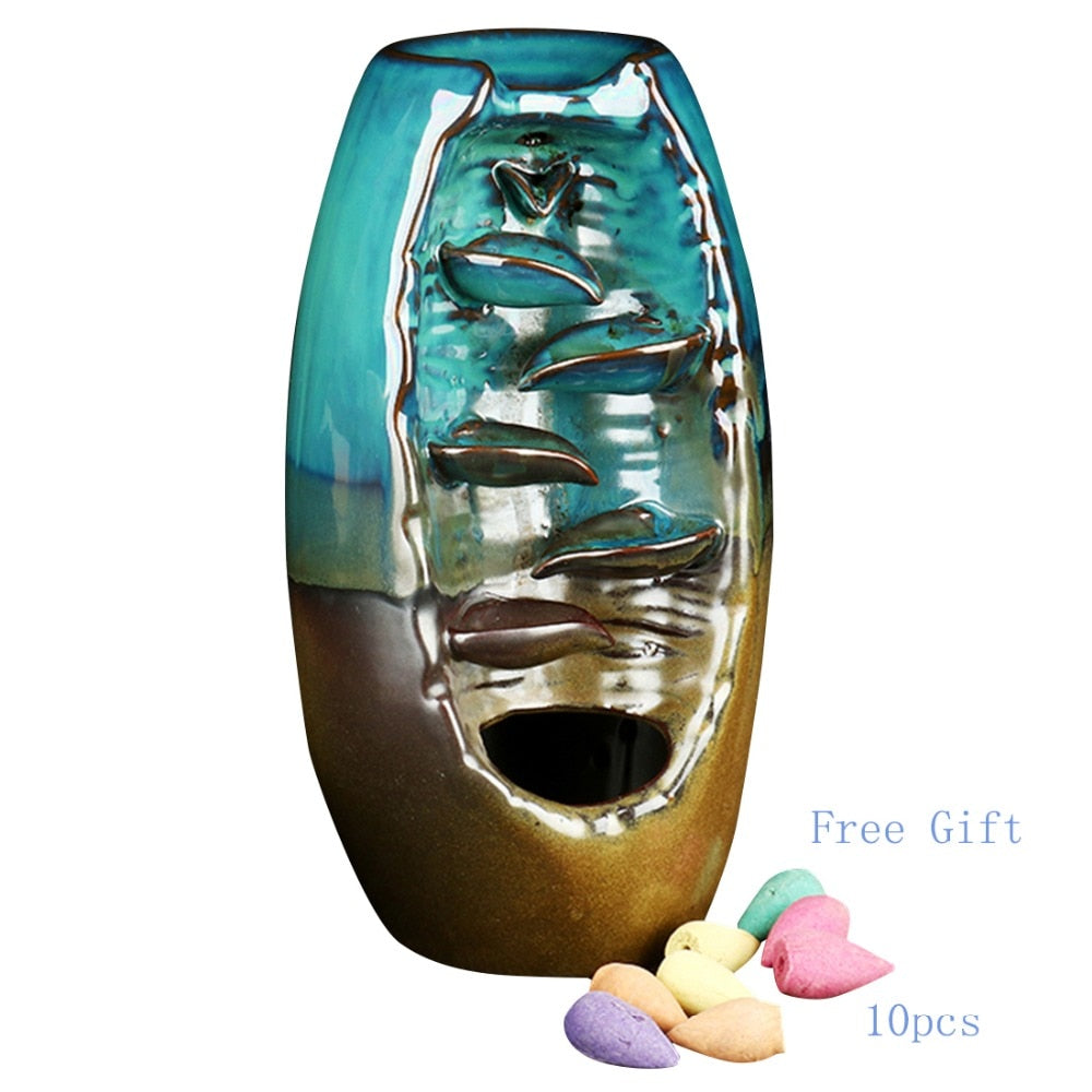 WaterFall Incense Ceramin Burner Aromatherapy Fragrance