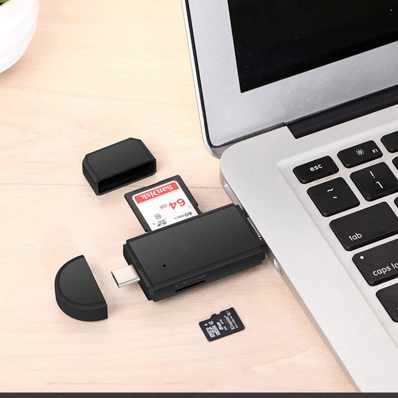 Multi Card Reader OTG TF/SD Type C & micro USB & USB 3 In 1