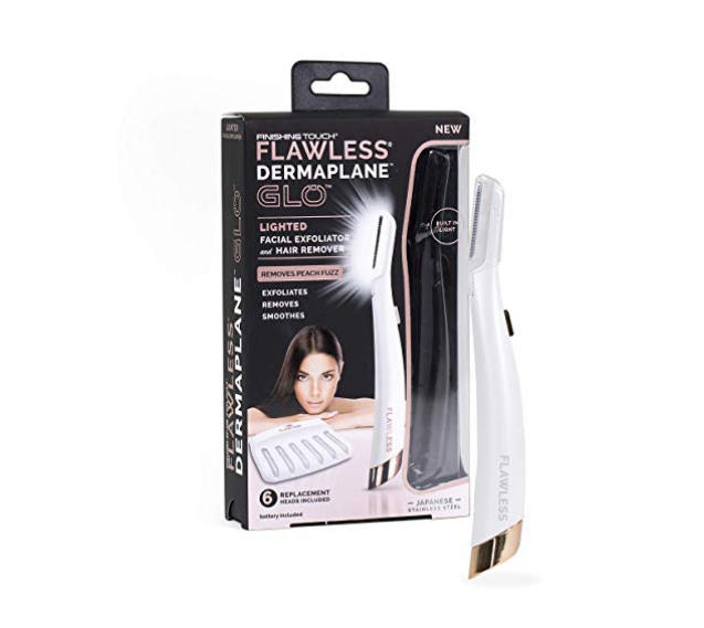 Finishing Touch Flawless Dermaplane Hair Remover Lighted Facial Exfoliator