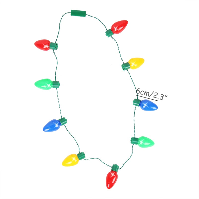 Christmas glowing led bulb necklace