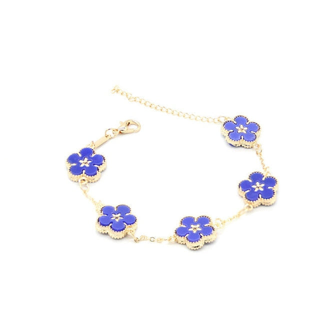 Double Sided Flowers Metal Bracelet