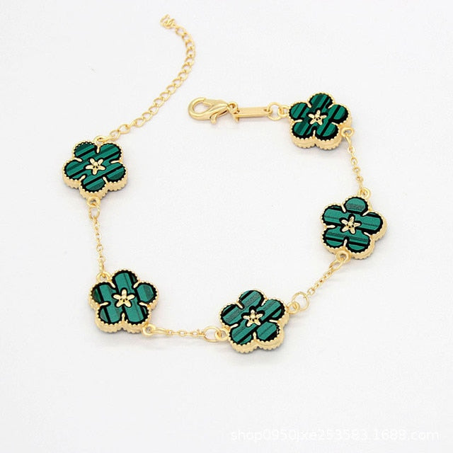 Double Sided Flowers Metal Bracelet