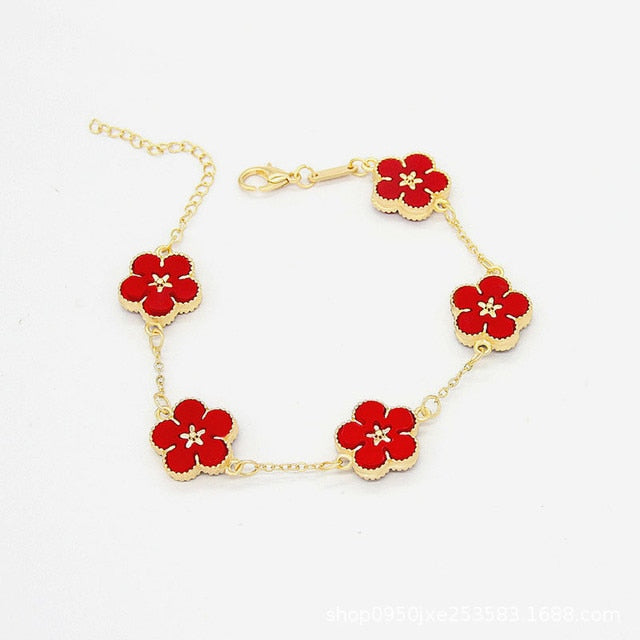 Double Sided Flowers Metal Bracelet