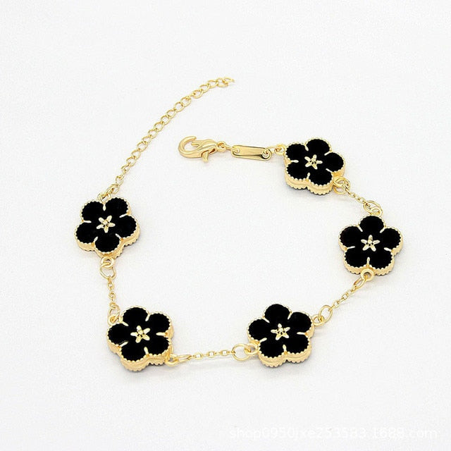 Double Sided Flowers Metal Bracelet