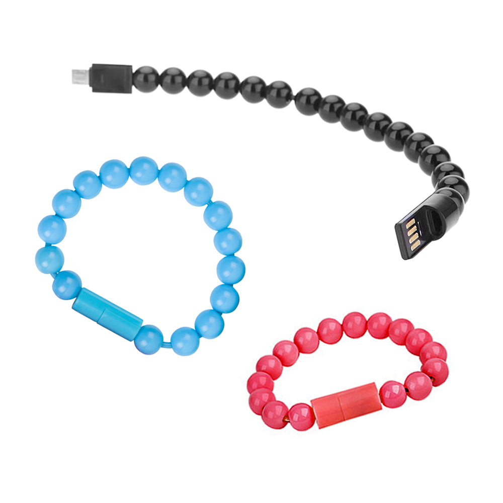 Wearable USB recharging Bracelet Beads Cable flexible