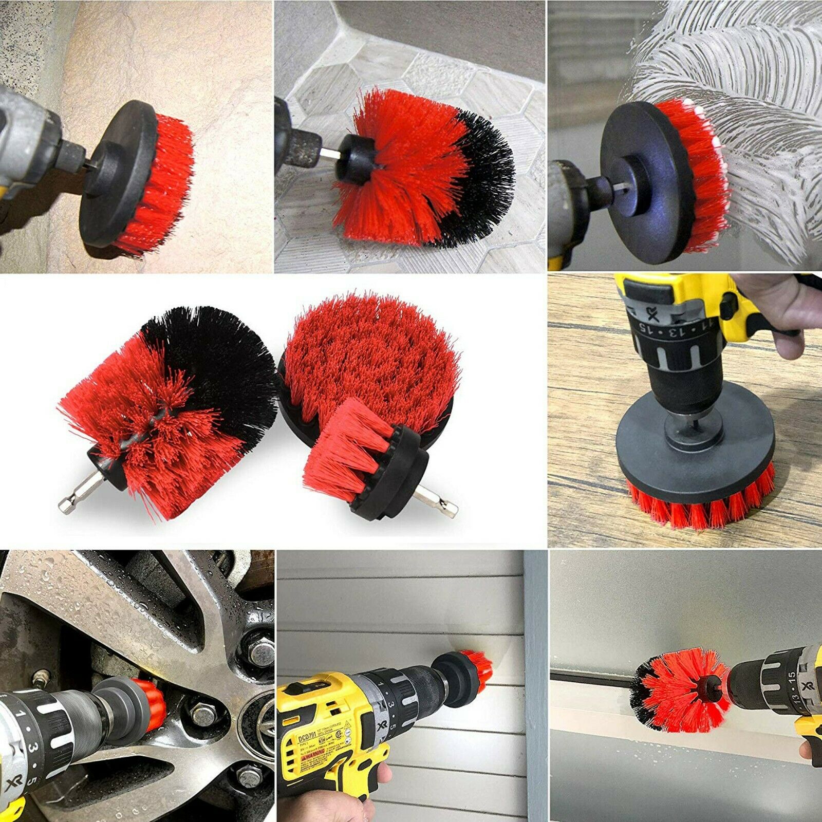 4PCS Drill Brush Set Power Scrubber Drill Attachments