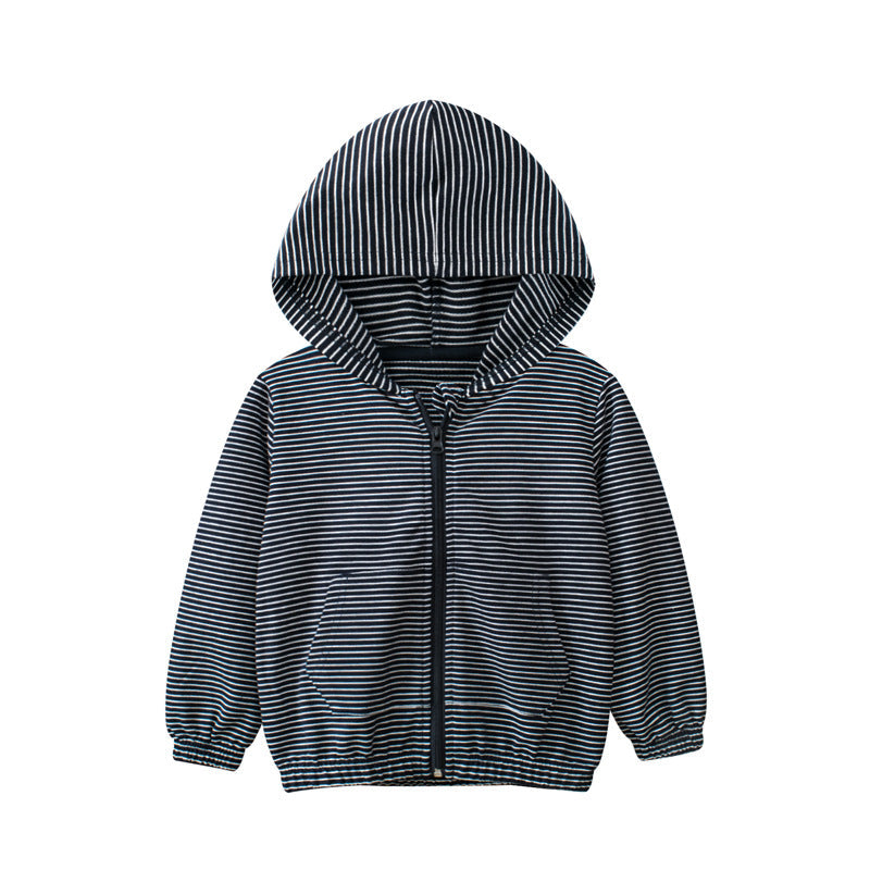 Baby Boy Striped Graphic Zipper Front Design All Match Coat by MyKids-USA?