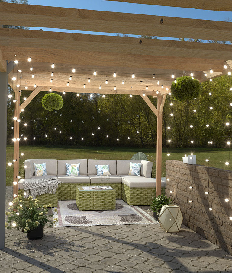 light decoration for outdoor patio sectional
