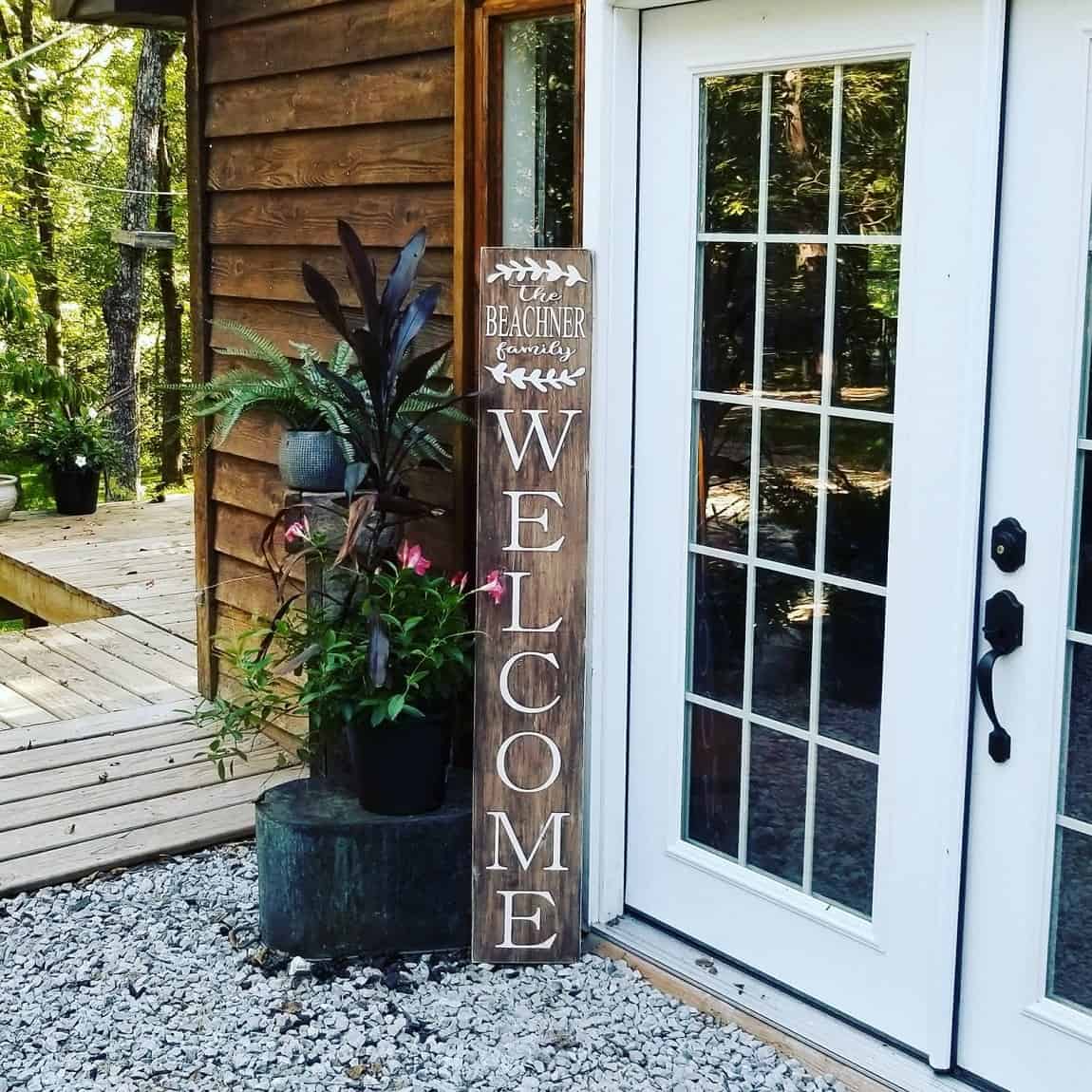 front porch welcome sign 