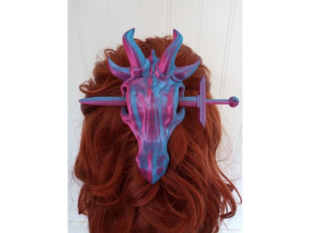 Dragon Skull Hair Pin 3D Model